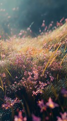 Beautiful wildflowers growing in a meadow.