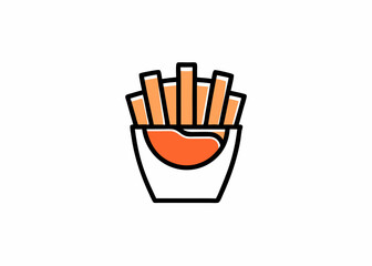 French fries logo label banner sticker template vector illustration