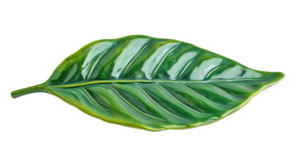 Green leaf-shaped decorative dish
