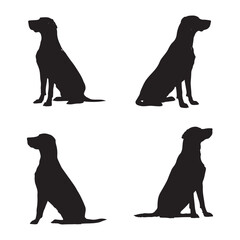 Dog Silhouettes on a White Background silhouette