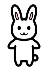 Obraz premium 手描きのうさぎのキャラクターのイラスト