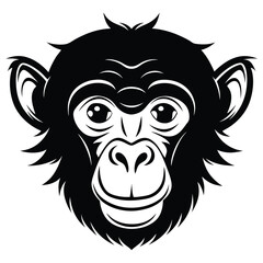 Intricate black and white monkey face art features distinctive design elements with captivating details