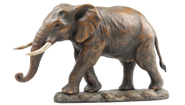 Walking elephant figurine, detailed