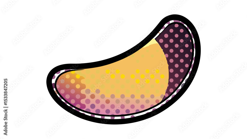 Aufkleber isolated vector image of a stylized banana shape in pop art style, transparent background