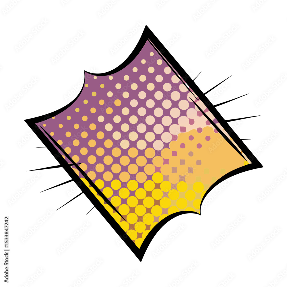 Poster isolated vector image in comic book style with halftone pattern, transparent background