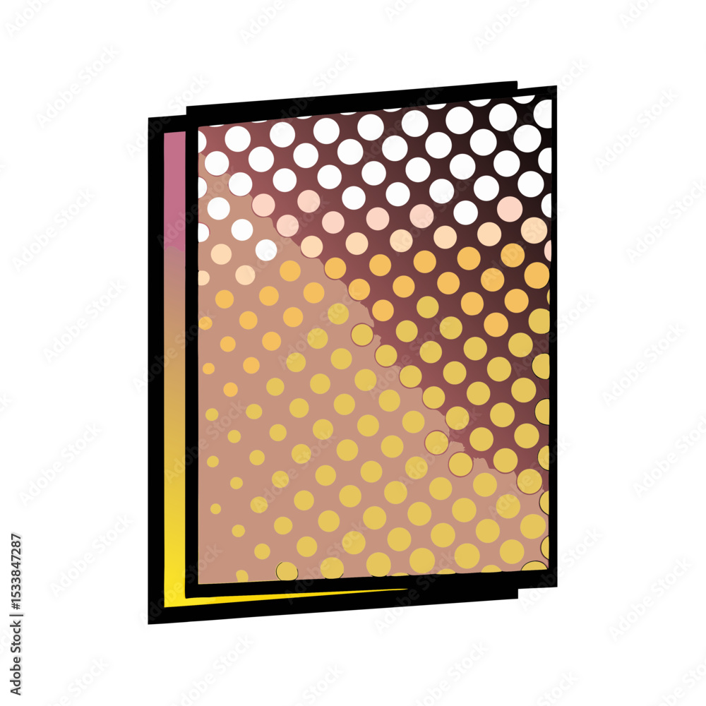 Poster isolated vector image in comic book style with halftone dots on transparent background