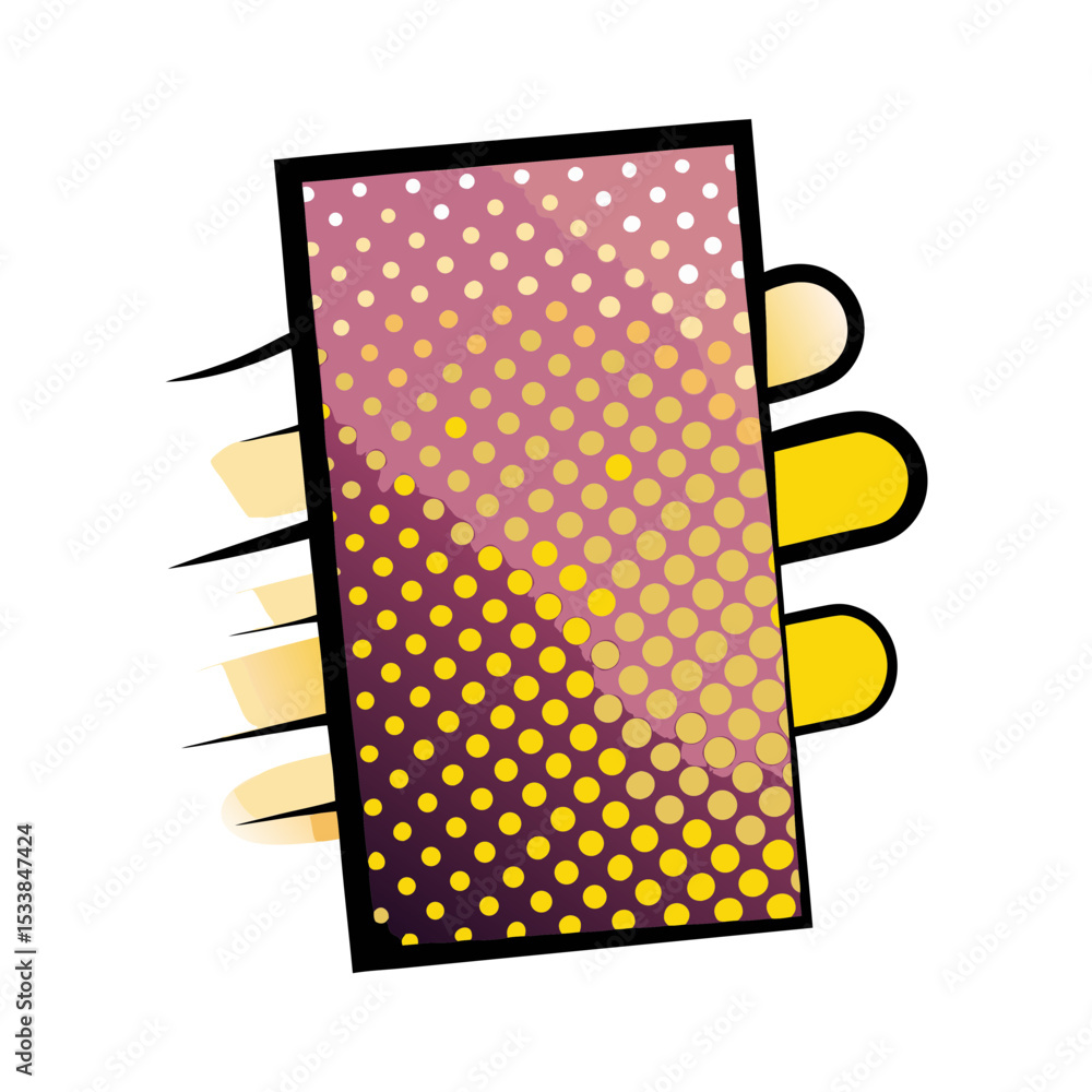 Poster isolated vector image in comic book style with halftone dots pattern, isolated vector image on trans
