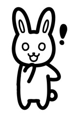 驚いたうさぎのキャラクターのイラスト