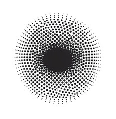 Abstract circular design with halftone effect