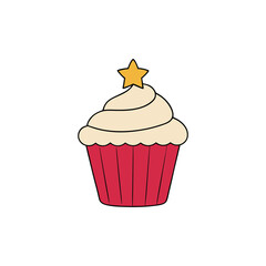 vector illustration of cupcake
