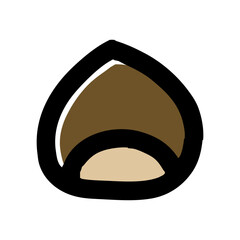 手描きの栗のイラスト