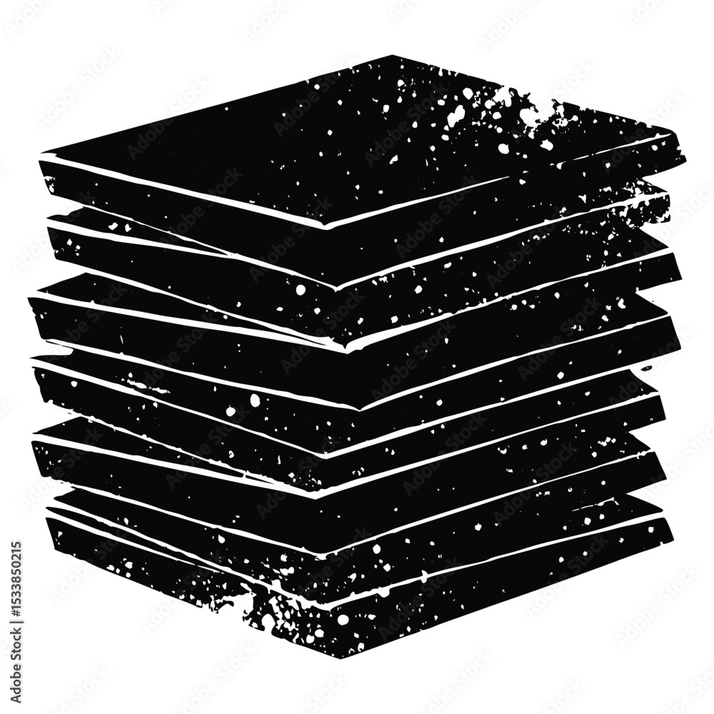 Poster stack of grunge rectangles with scuffed edges, stamp-like ink textures, and layered brush smears. st