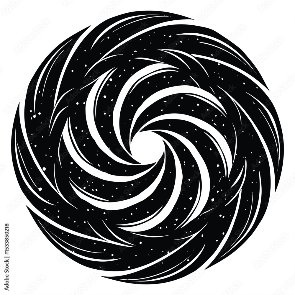 Poster wavy grunge lines twisted into abstract loops, featuring scratched surfaces and uneven paint fill. a