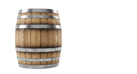 Obraz premium Rustic wooden barrel with metal hoops