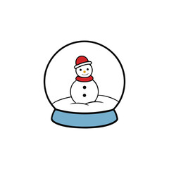 snowman with santa claus hat