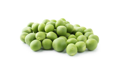 Pile of fresh green peas isolated on white