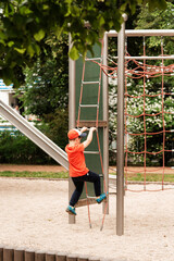 Children's playground. Children playing on the playground.