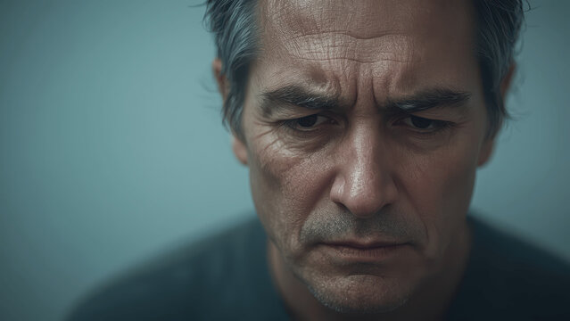 Mature Man with Concerned Expression