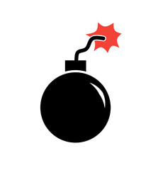 bomb vector with burning fuse