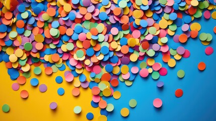 Polka dots in random bright shades on a contrasting colorful backdrop