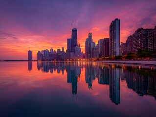 Fototapeta premium sunset over the city