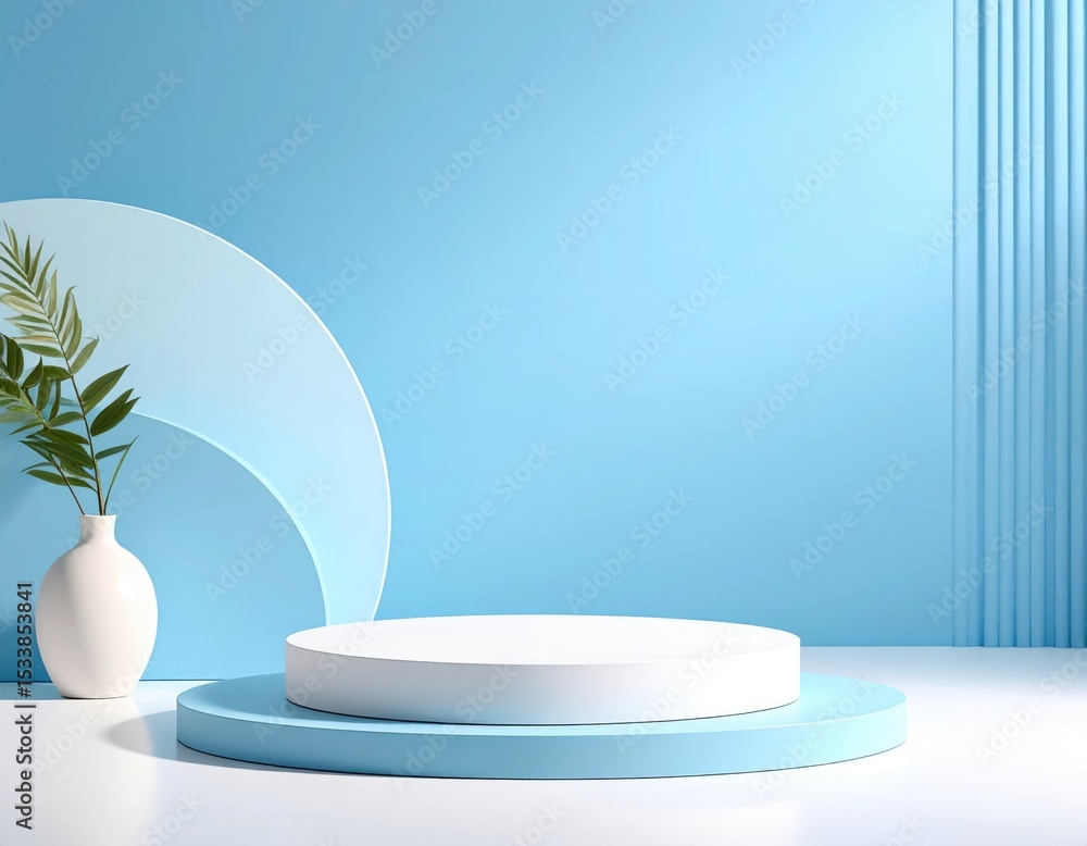 Aufkleber showcase minimalist design studio setting still life modern ambiance front view color harmony for vi