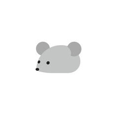 Naklejka premium Cute cartoon mouse character with rounded features sitting on a plain background