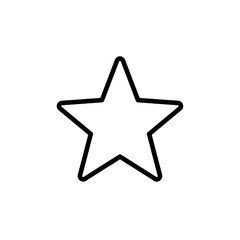 Obraz premium Outline of a five-point star in minimalist linear design 