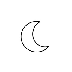Obraz premium Simple outline of crescent moon against white background 