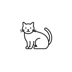 Obraz premium Simple line drawing of a playful cat sitting calmly 