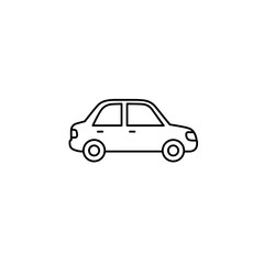 Fototapeta premium Simple outline illustration of a compact car from the side 
