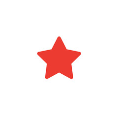 Fototapeta premium Vibrant red star shape on a white background, symbolizing excellence or achievement