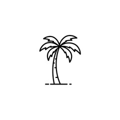 Fototapeta premium Simple line drawing of a palm tree isolated on a white background 
