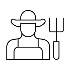 Farmer thinline icon , vector, pixel perfect, illustrator file 
