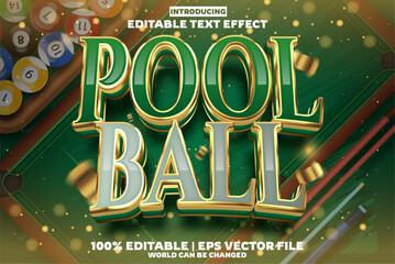 Pool ball editable text effect in new modern trend style