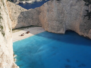 Iconic Navagio Beach with shipwreck and turquoise waters, Zakynthos, Greece