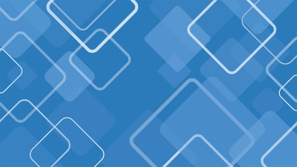 Fototapeta premium Minimal blue abstract background featuring transparent overlapping squares with clean modern style perfect for tech themes