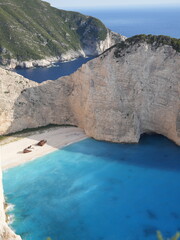 Iconic Navagio Beach with shipwreck and turquoise waters, Zakynthos, Greece