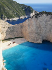 Iconic Navagio Beach with shipwreck and turquoise waters, Zakynthos, Greece