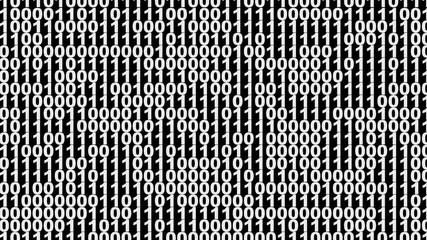 A digital surface of streaming binary code with ones and zeros. Shiny numbers of 1 and 0 animated to change randomly. Animation of data processing on black background. - Powered by Adobe