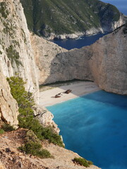 Iconic Navagio Beach with shipwreck and turquoise waters, Zakynthos, Greece