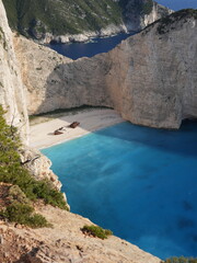 Iconic Navagio Beach with shipwreck and turquoise waters, Zakynthos, Greece