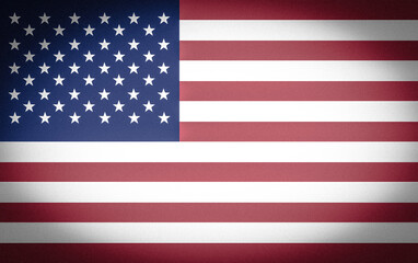 The flag of America and a large format illustration