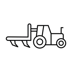Tractor Plow thinline icon , vector, pixel perfect, illustrator file 
