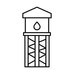 Water Tower thinline icon , vector, pixel perfect, illustrator file 
