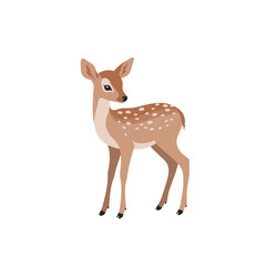 Fototapeta premium A cute fawn standing gracefully in a minimalist setting, showcasing its natural beauty