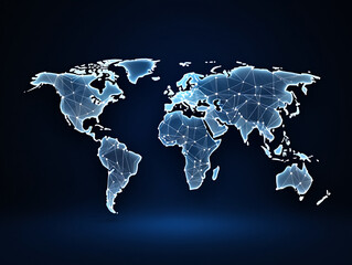 World map global network connection technology digital communication data