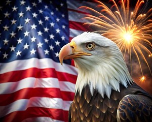american eagle flag fireworks freedom strength patriotic bird usa celebration burst fly © Mahbub