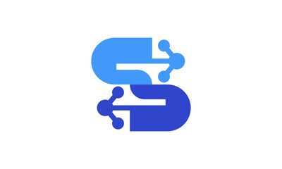 Technology S Letter Scheme Logo Design – Futuristic S Symbol with Circuit Scheme for Tech, Software, and Innovation Branding
