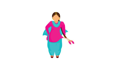 beautiful Punjabi girl wearing traditional Punjabi style shalwar kameez